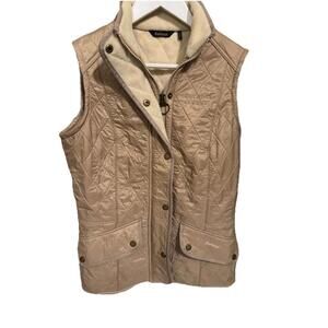 Barbour Cavalry Gilet Quilted Jacket Womens USA Sz 8 Or M Logo